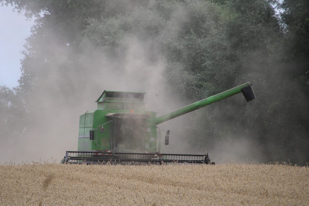 Mähdrescher bei der Ernte